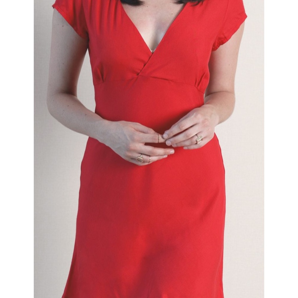 Red Rayon challis dress